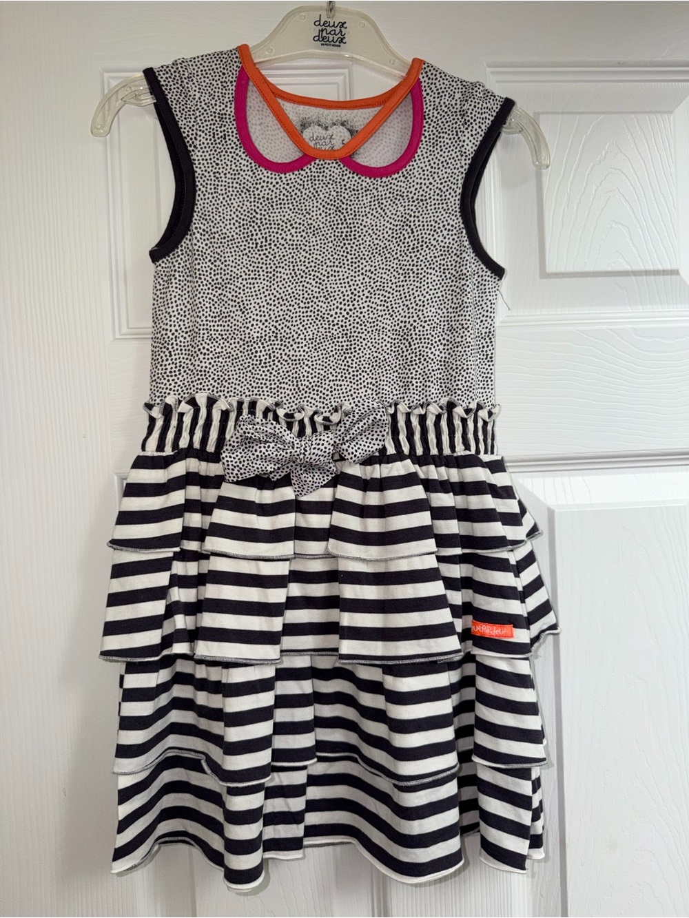 Deux par Deux Stripe Dot Dress 5 | Ruffle Tiered Bow Boutique